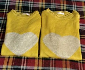 Yellow Color Sweat Shirts 2 In Numbers