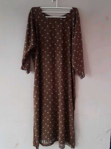 Brown Floral Printed Kurta Set(40-42 Bust)