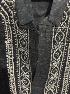 Men Charcoal Colour Kurta