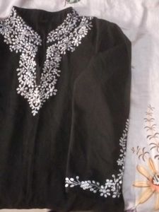 Embroidered Black Kurta