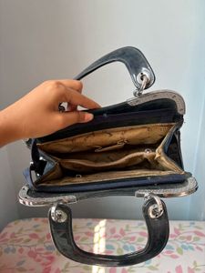 Blue Glossy Hand Bag