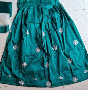 Green Embroidered Lehenga Choli