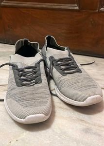 Grey Knit Sneakers For Men