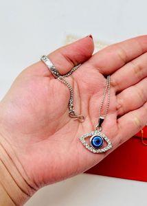 Silver Evil Eye Chain And Locket