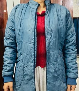 Lightweight blue puffer jacket!