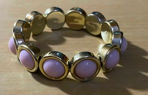 Chunky Gold & Pink Beaded Bracelet