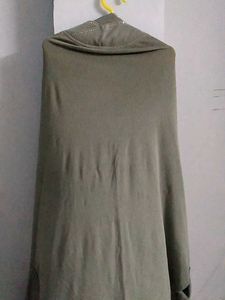 Olive Green Hijab Scarf With Sleeves.