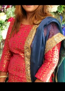 Brocade Fabric Lehgha Choli With Dupatta