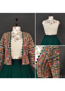 Green Designer Party Wear Lehenga Choli