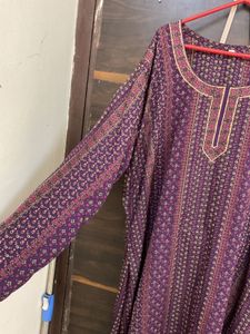 Elegant Purple Printed Kurta