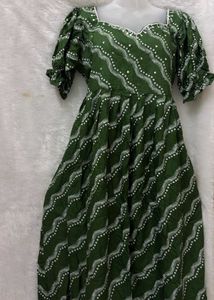 Green Printed Maxi Dress