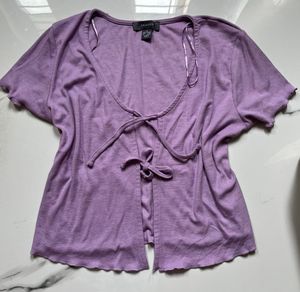 Cute Purple Tie-Front And pink Top