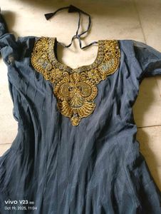Elegant Grey Embroidered Kurta