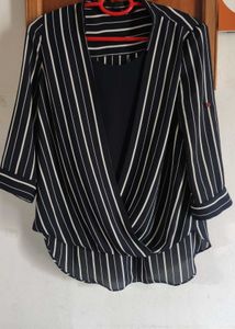 Women's Dark Blue Stripe Tops