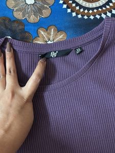 Purple Ribbed Top