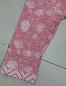 Pink / yellow Floral Print Kurta