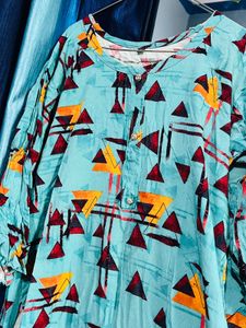 Geometric Breeze Cotton Kurti