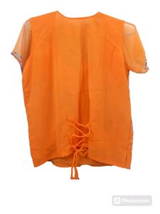 Beautiful Orange Lacha With Dupatta Set