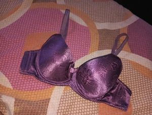 Purple Floral Bra