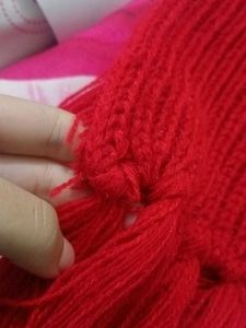 mikasa Red Knitted hand made Scarf