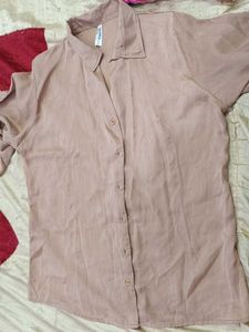Vintage Beige Button-Down L Size Shirt