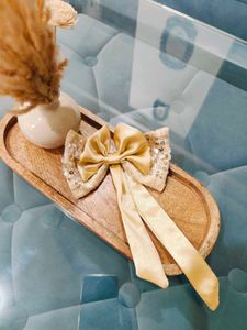 Fancy Golden Sequins Big Bow Alligator Clip