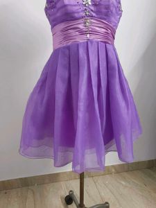 Purple Embellished Party Dress