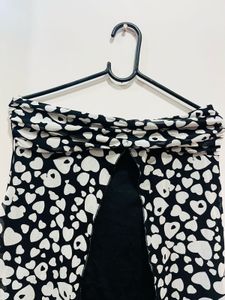 Black Heart Print Bustier Tube Top