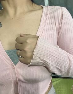 Pink Ribbed Crop Top