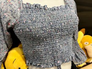 Dusty Bloom Smocked Top
