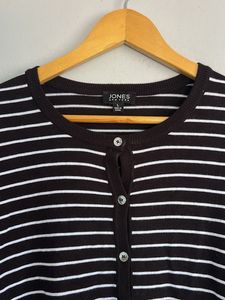 Striped Button-Down Cardigan