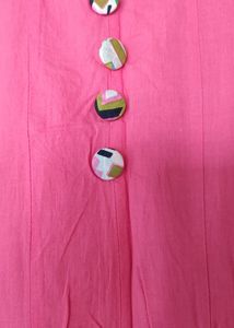 A-line Pink Beautiful Cotton Kurta