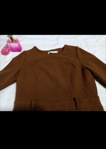 Brown Long Sleeve Dress