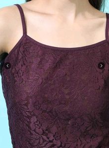 Charming Maroon Self Design Top