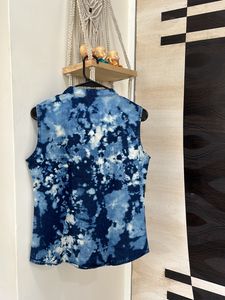 VERO MODA Blue Tie-dye Effect Denim Sleeveless Top