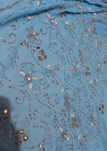 y2k fully heavy Blue Embellished Saree