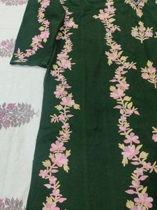Embroidered Green Kurta
