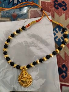 Black &amp; Gold Goddess Pendant Necklace