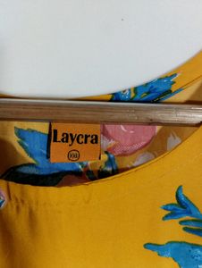 Mustard Yellow Printed Casual Dress (Women)