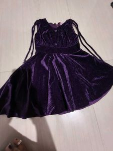 Cute Purple Velvet Dress