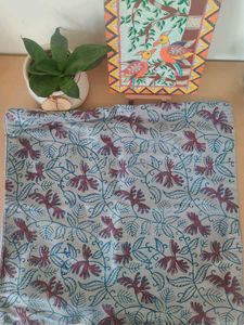 Grey And Maroon Silk Floral Cushion Covers