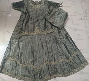 Metallic Grey Corset Top
