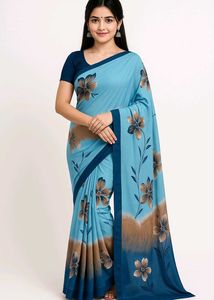 Elegant Floral Print Saree