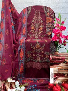 Pakistani Heavy Work Unstitched Dress Material