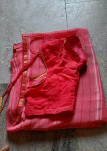 Pink Striped Sari