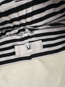 Striped Flared Pants with Belt