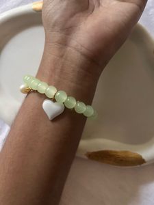 Heart Charm Beaded Bracelet