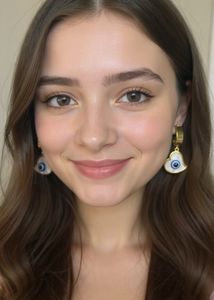 Anti Tarnish Golden Evil Eye Earrings
