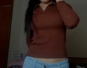 Zara Sea Green  +v Neck Brown Top Combo