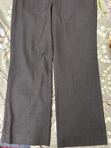 Gray Striped Wide Leg Pants